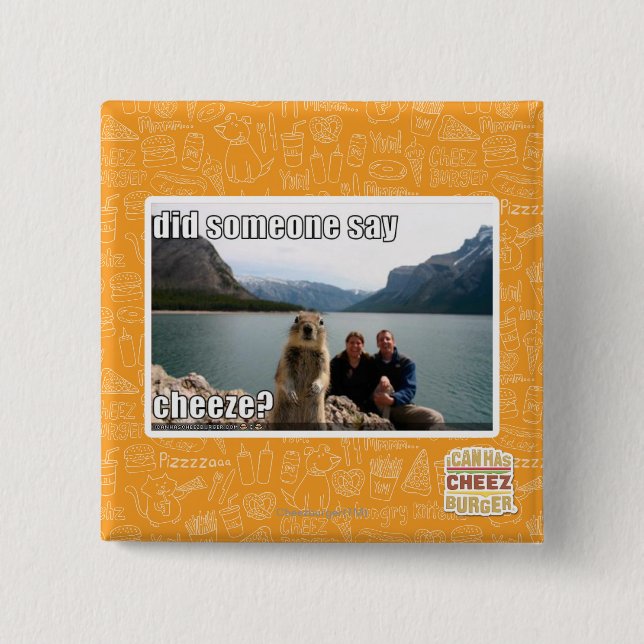 Badge Carré 5 Cm Est-ce que quelqu'un a dit le cheeze ? (Devant)