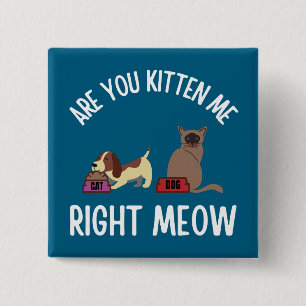 Badge Carré 5 Cm Est-ce que tu me chats, juste Meow