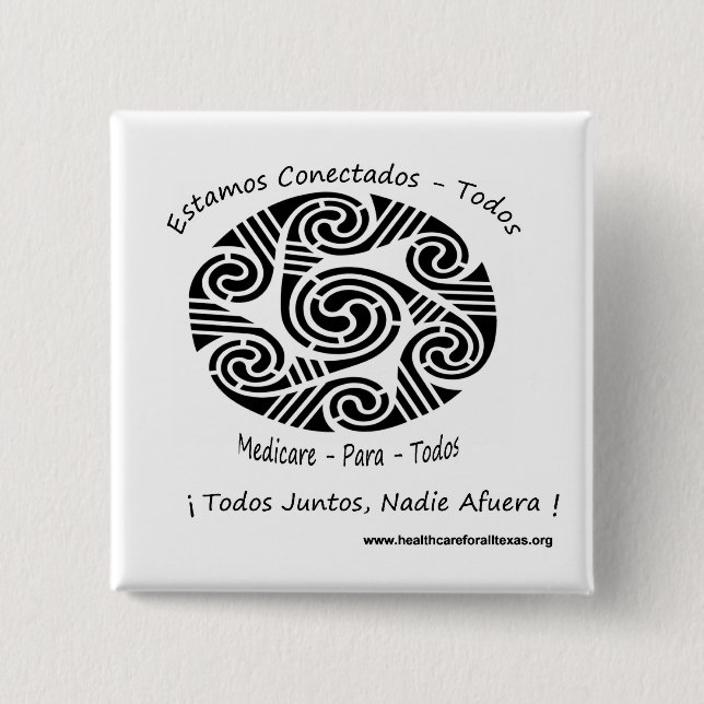 Badge Carré 5 Cm Estamos Conectados Todos (Devant)