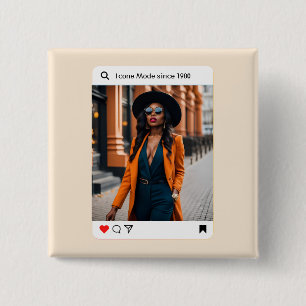 Badge Carré 5 Cm esthétique moderne photo instagram stylée