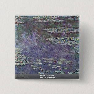 Badge Carré 5 Cm Étang de nénuphar par Claude Monet