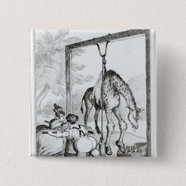 Badge Carré 5 Cm État de la girafe, 1829 (Devant)