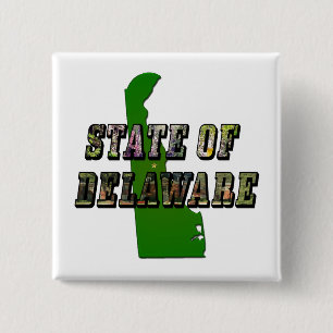 Badge Carré 5 Cm État du Delaware Image Texte et Plan Plan Plan
