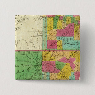 Badge Carré 5 Cm État du Missouri et territoire de l'Arkansas