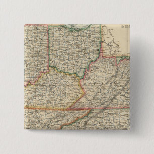 Badge Carré 5 Cm États du Delaware et du Maryland