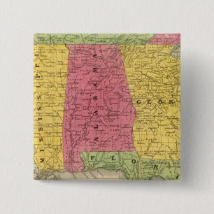 Badge Carré 5 Cm États du Sud, États-Unis