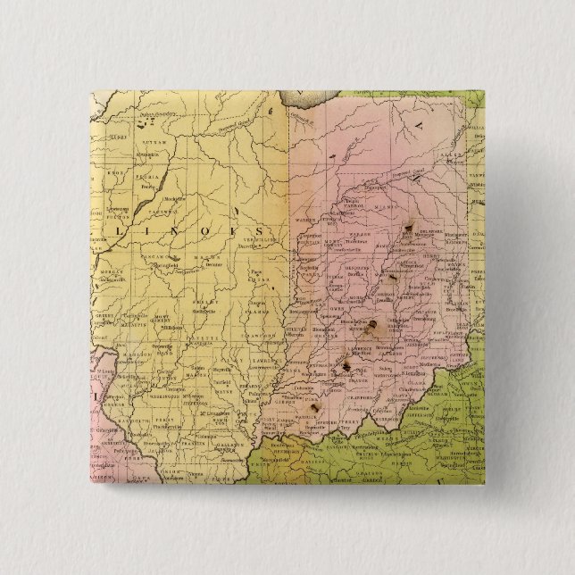 Badge Carré 5 Cm États occidentaux (Devant)