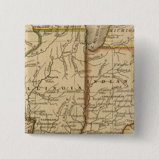 Badge Carré 5 Cm États occidentaux (Devant)