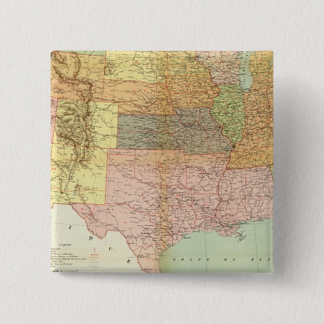 Badge Carré 5 Cm États-Unis 33 (Devant)