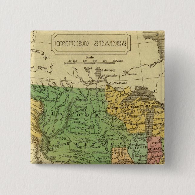 Badge Carré 5 Cm États-Unis 6 (Devant)