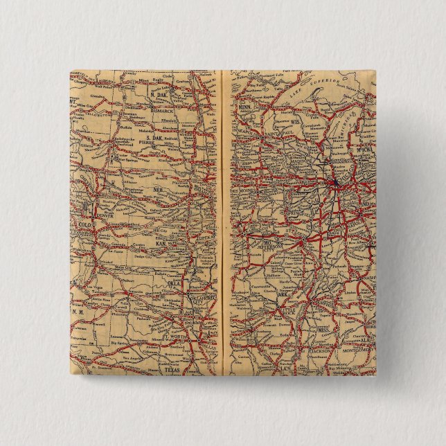 Badge Carré 5 Cm États-Unis 8 (Devant)