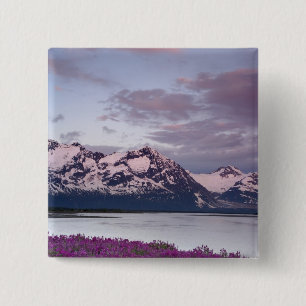 Badge Carré 5 Cm États-Unis, Alaska, vallée de la rivière Alsek. Vu