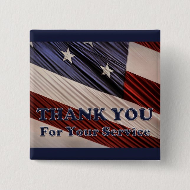 Badge Carré 5 Cm États-Unis Anciens combattants patriotique drapeau (Devant)