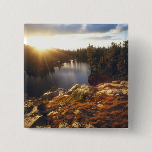 Badge Carré 5 Cm États-Unis, Californie, Montagnes de la Sierra Nev