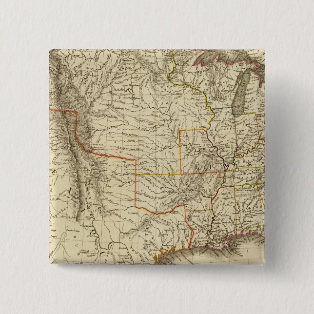 Badge Carré 5 Cm États-Unis, Canada (Devant)
