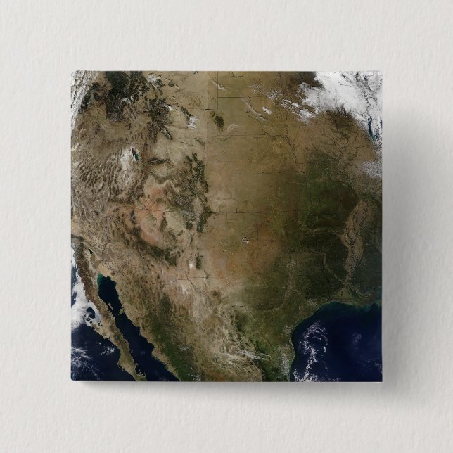 Badge Carré 5 Cm États-Unis du centre et de l'ouest (Devant)