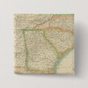 Badge Carré 5 Cm États-Unis du Sud-Est