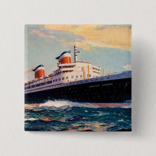 Badge Carré 5 Cm États-Unis en mer