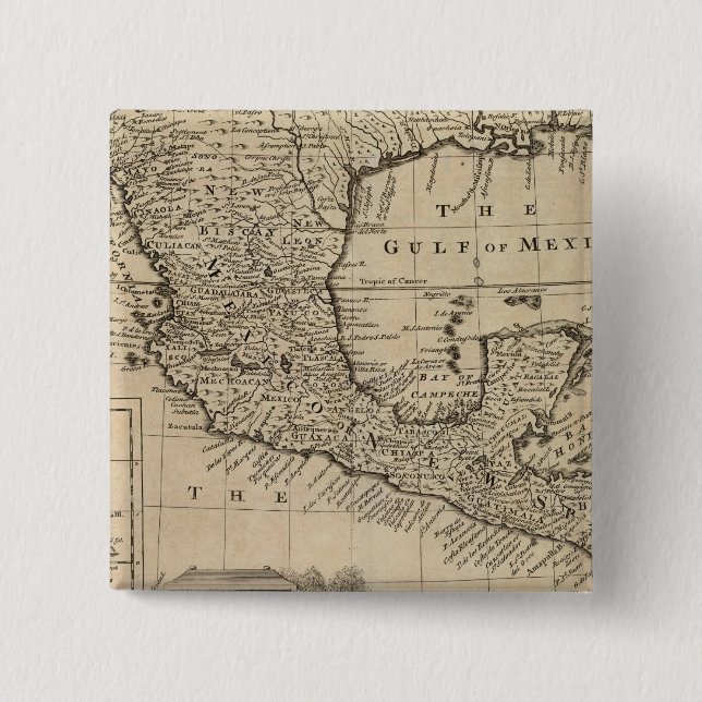 Badge Carré 5 Cm États-Unis et Mexique (Devant)