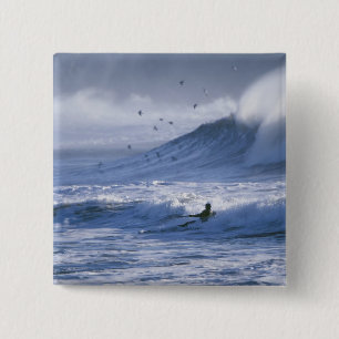 Badge Carré 5 Cm États-Unis, État de Washington, La Push. Homme en