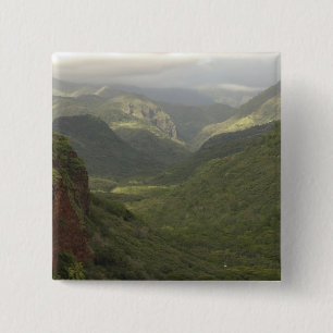 Badge Carré 5 Cm États-Unis, Hawaï, Kauai, vue sur le canyon. (RF)