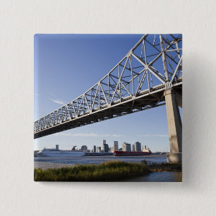 Badge Carré 5 Cm États-Unis, Louisiane, La Nouvelle-Orléans. Skylin