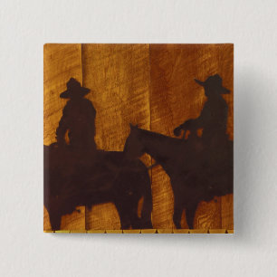 Badge Carré 5 Cm États-Unis, Montana, rivière Boulder Cowboys à che