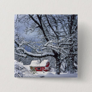 Badge Carré 5 Cm États-Unis, Oregon, comté de Clackamas. Neige fraî