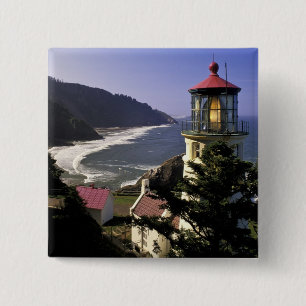 Badge Carré 5 Cm États-Unis, Oregon, Florence. Phare de Heceta Head