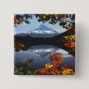 Badge Carré 5 Cm États-Unis, Oregon, Forêt nationale du mont Hood.