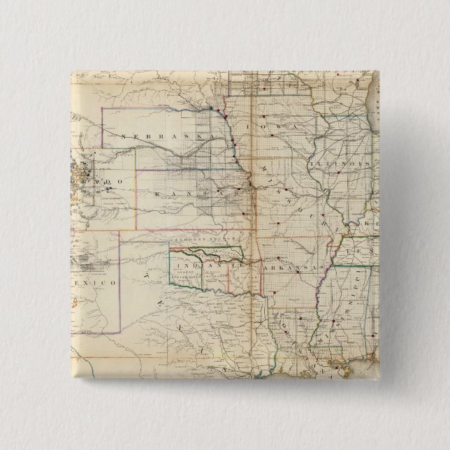 Badge Carré 5 Cm États-Unis, territoires (Devant)