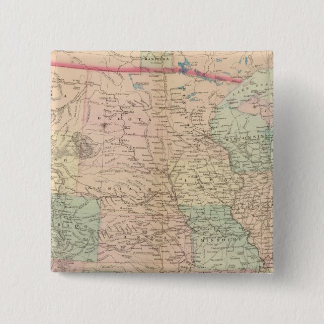 Badge Carré 5 Cm États-Unis, territoires (Devant)