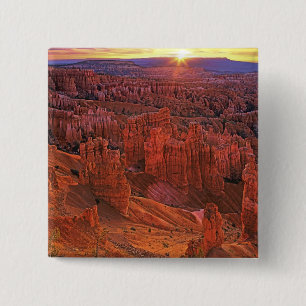 Badge Carré 5 Cm États-Unis, Utah, Bryce Canyon National Park.