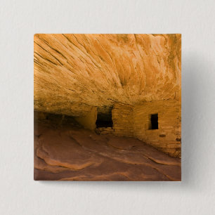 Badge Carré 5 Cm États-Unis, Utah, Cedar Mesa, Mule Canyon. Grès