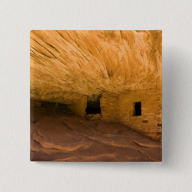 Badge Carré 5 Cm États-Unis, Utah, Cedar Mesa, Mule Canyon. Grès (Devant)