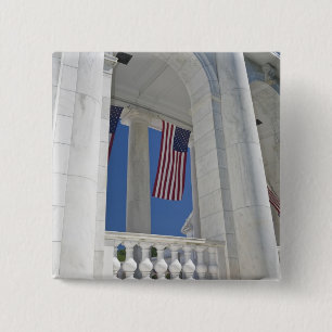 Badge Carré 5 Cm États-Unis, Virginie, Arlington. Des drapeaux amér