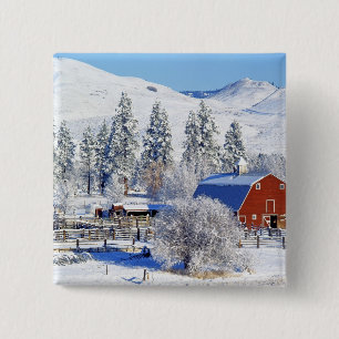 Badge Carré 5 Cm États-Unis, Washington, Methow Valley, Granges dan