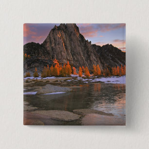 Badge Carré 5 Cm États-Unis, Washington, montagnes Cascade. Pic Pr
