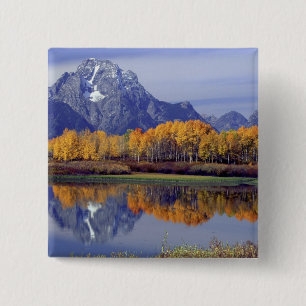 Badge Carré 5 Cm États-Unis, Wyoming, Grand Teton National Park. Mt