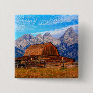 Badge Carré 5 Cm États-Unis, Wyoming, Parc national de Grand Teton.
