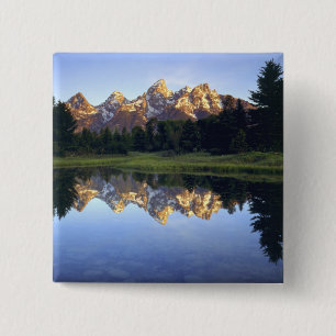 Badge Carré 5 Cm États-Unis, Wyoming, Parc national de Grand Teton.