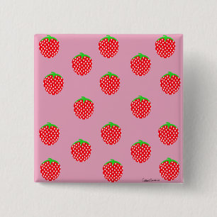Badge Carré 5 Cm Été Merveilleux aux Fruits Rouges