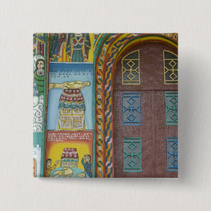 Badge Carré 5 Cm Ethiopie :  région du Tigré, Axum, Église du Chris