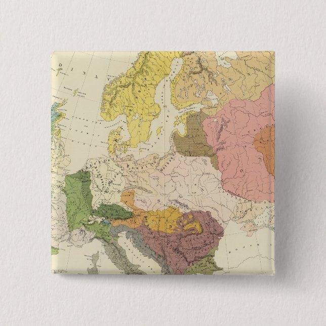 Badge Carré 5 Cm Ethnographique, Europe (Devant)