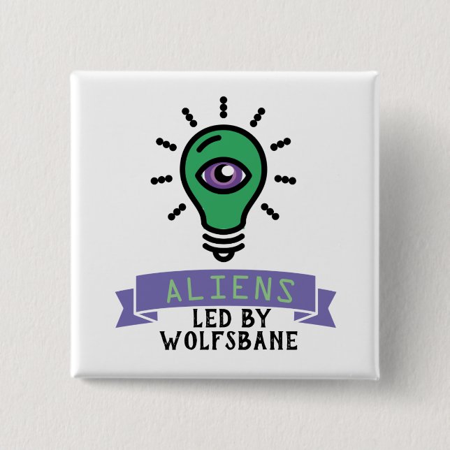 Badge Carré 5 Cm Étiquette Aliens de l'équipe de Scrimo (Devant)