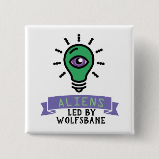 Badge Carré 5 Cm Étiquette Aliens de l'équipe de Scrimo