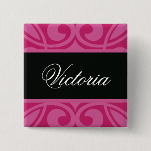 Badge Carré 5 Cm Étiquette chique de nom de salon