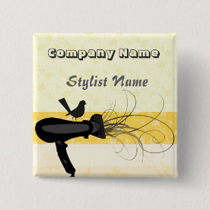 Badge Carré 5 Cm Étiquette de nom de la liste des cheveux de Mocki