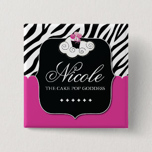 BADGE CARRÉ 5 CM ÉTIQUETTE NOMMÉE DE BOULANGERIE