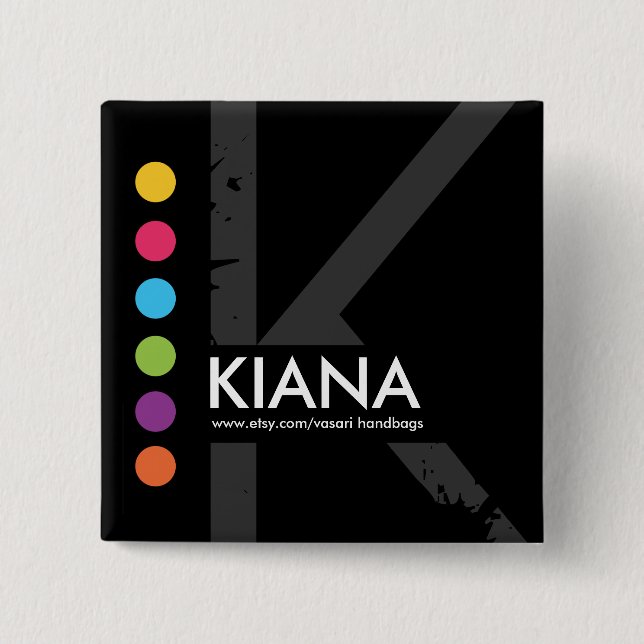 Badge Carré 5 Cm Étiquette nommée moderne (Devant)